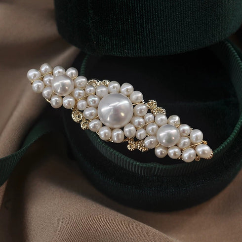 Pearl Hair Barrette Clip - Vintage Pearl Hair Clip